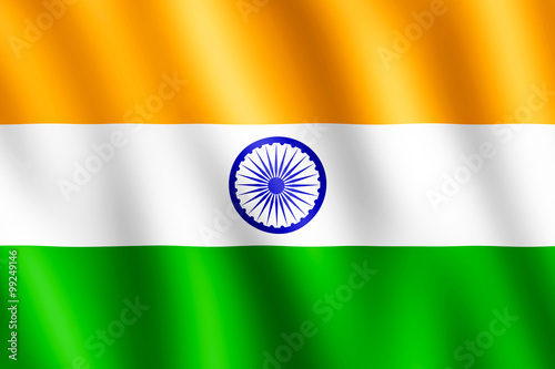 Flag of India waving in the wind