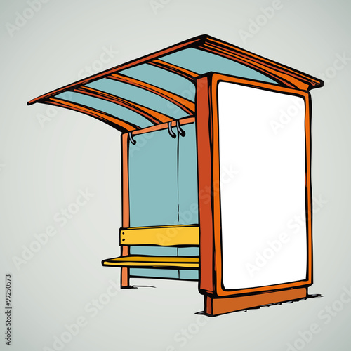 Bus stop. Vector drawing
