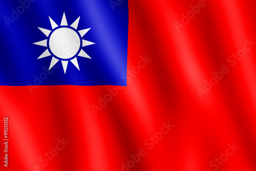 Flag of Taiwan waving in the wind