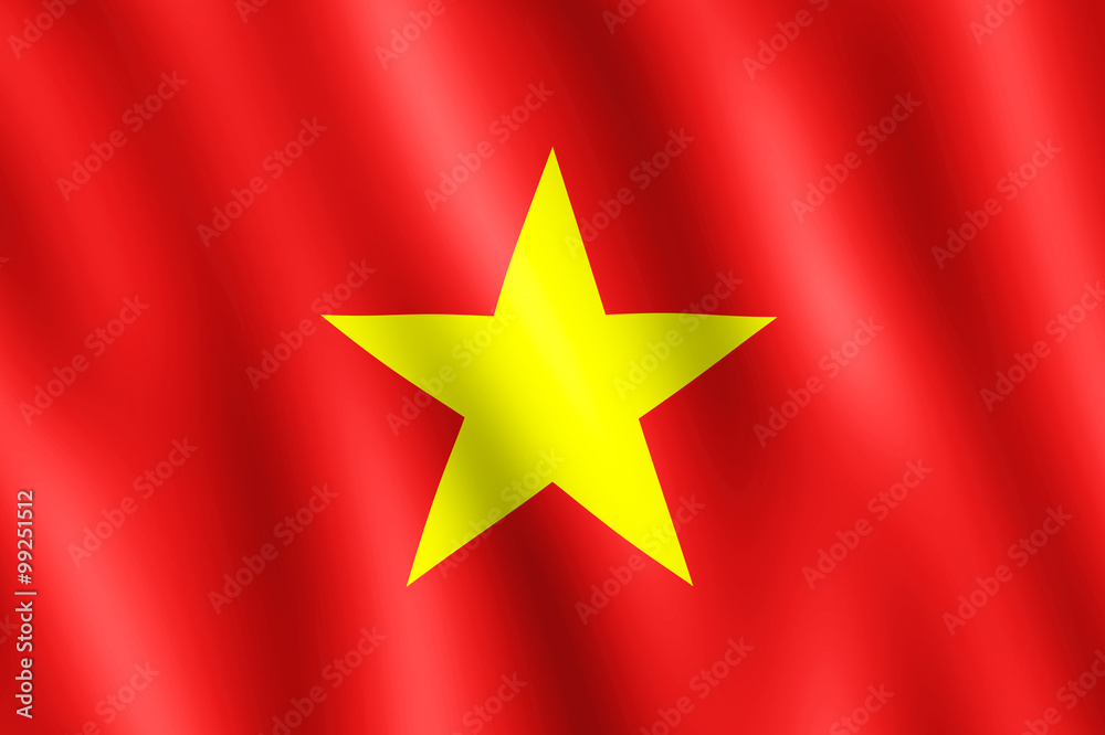 Flag of Vietnam waving in the wind