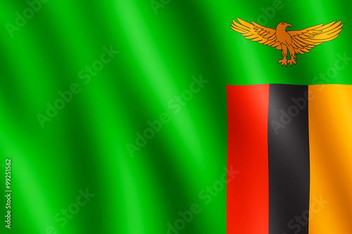Flag of Zambia waving in the wind