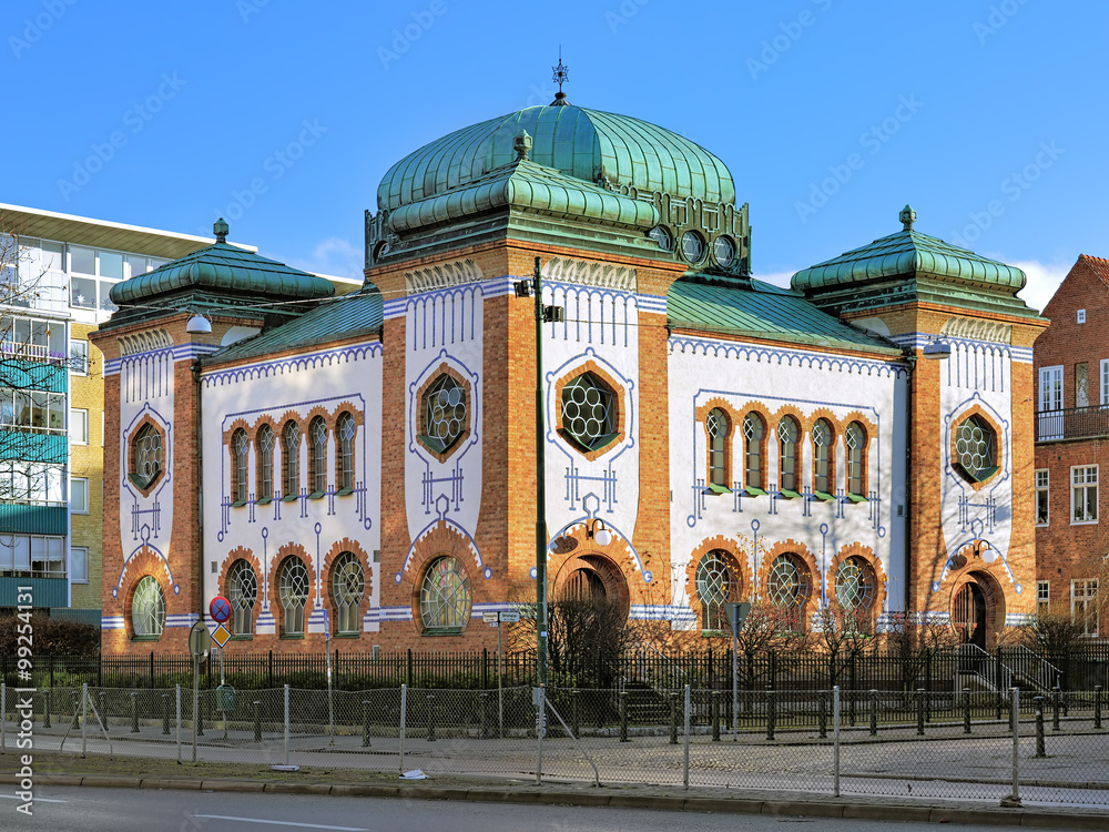 Synagogue in Malmo in Art Nouveau and Moorish Revival design, Sweden
