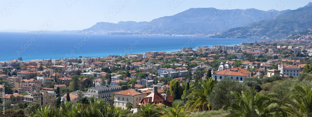 Panorama of Bordighera, Italian Riviera