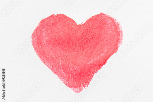 water color style heart shape on white background
