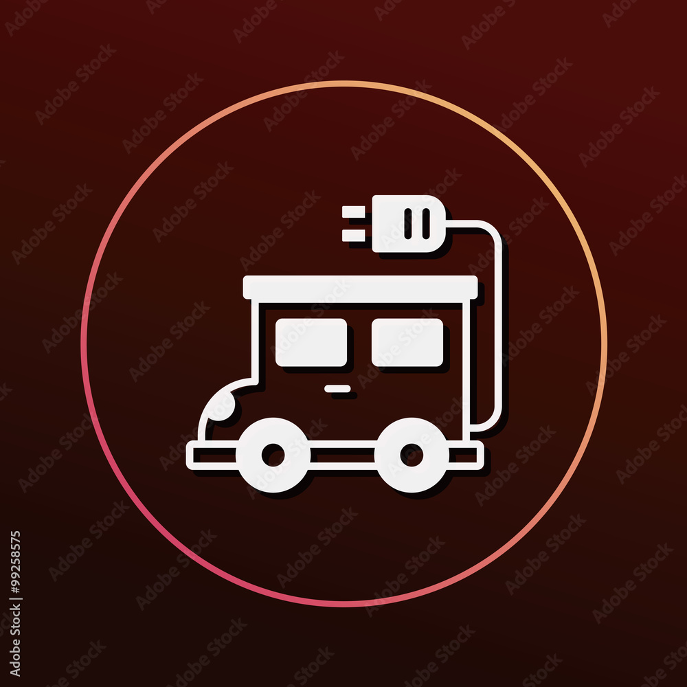 Environmental protection concept green car icon Environmental protection concept green car icon