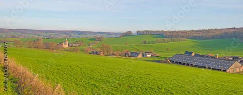 Castle in a hilly landscape in winter