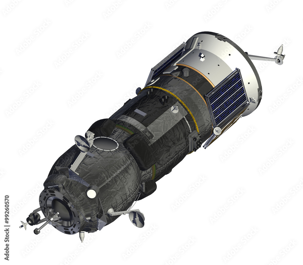 Fototapeta premium Cargo Spacecraft Closed Solar Panels