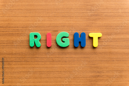 right colorful word photo