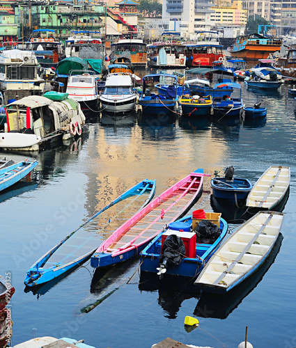 Boats in Aberdeen village, HK