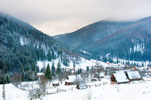 Carpathians village in the winter