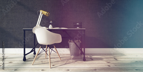Tableau sur toile Modern Office Interior with Desk and Chair