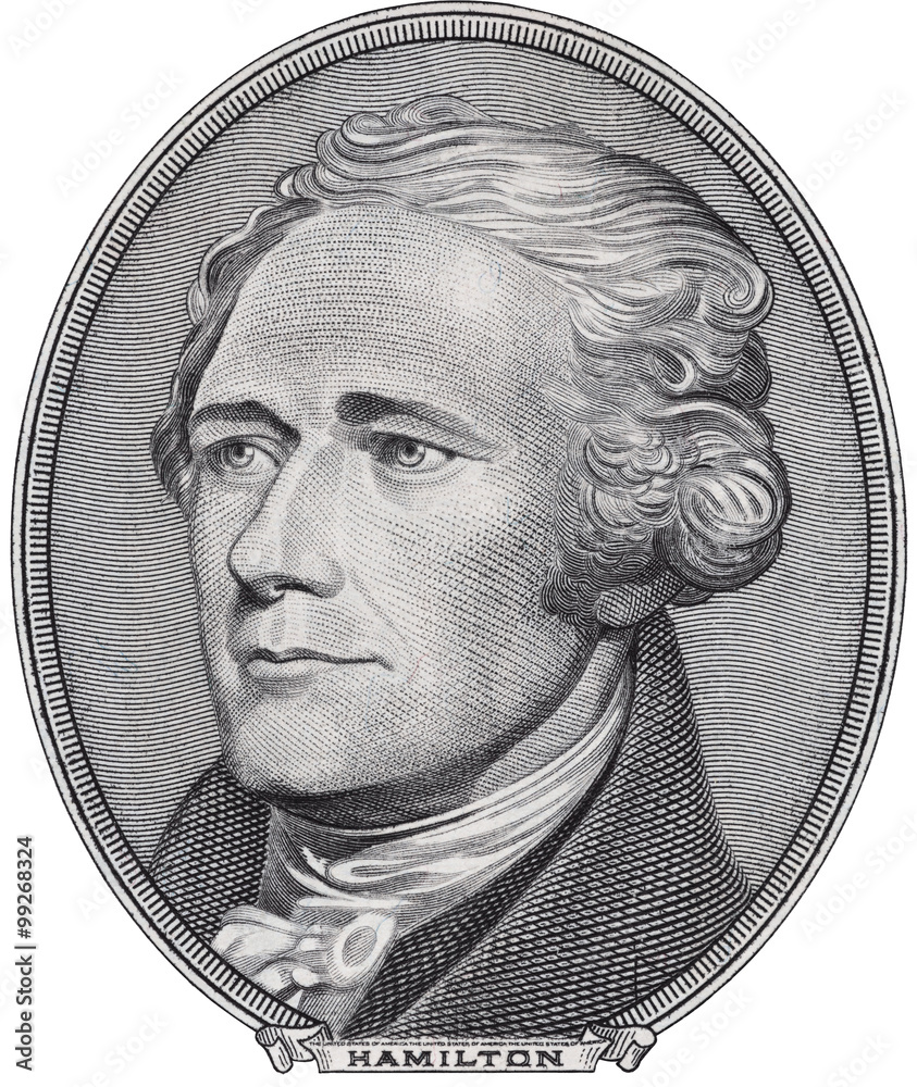 Alexander Hamilton face on ten dollar bill isolated, 10 usd, united states  money closeup Photos | Adobe Stock