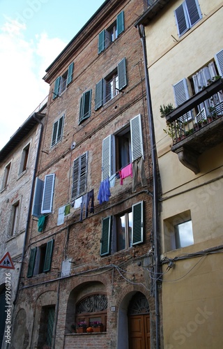 Facades of buildings in Siena  Italy