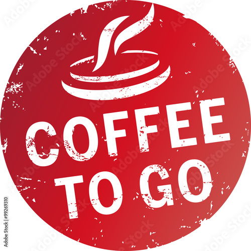 roter Button Coffee to go mit Symbol Kaffeeduft