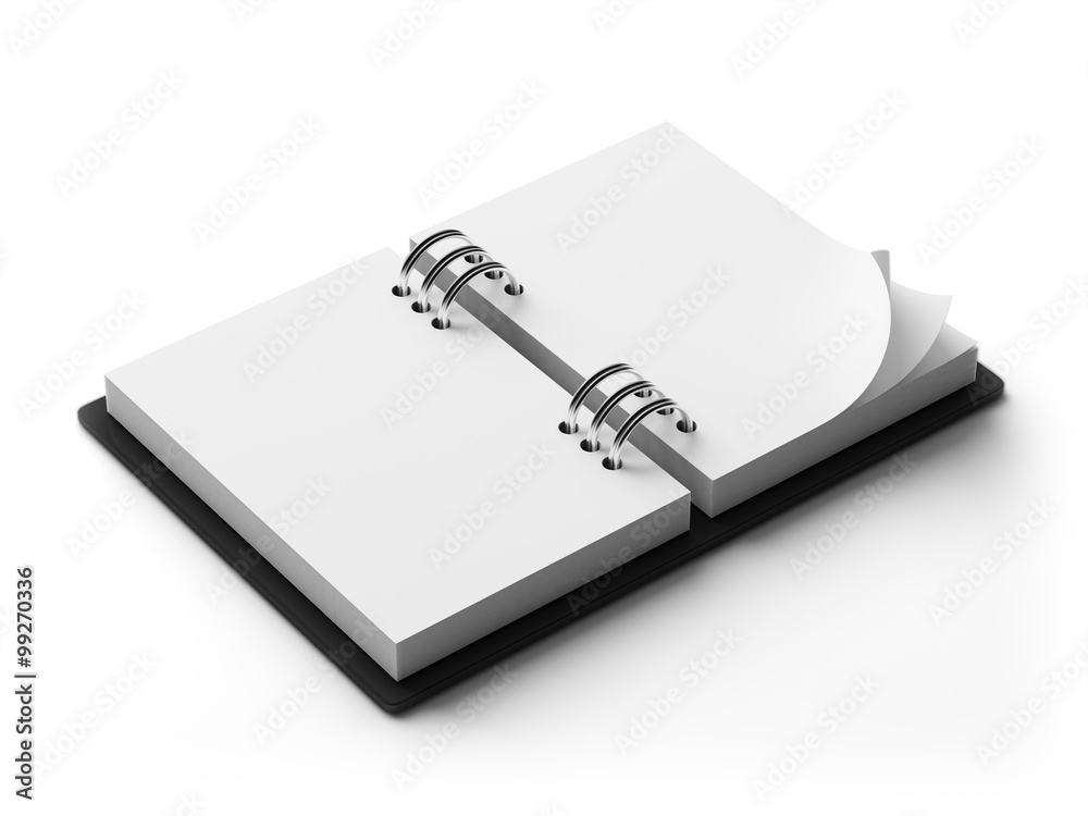 Blank White Paper Notepad isolated on white background Blank White Paper Notepad isolated on white background