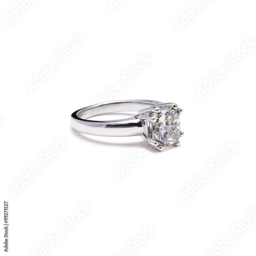 Cushion Cut Solitaire Diamond Wedding Ring