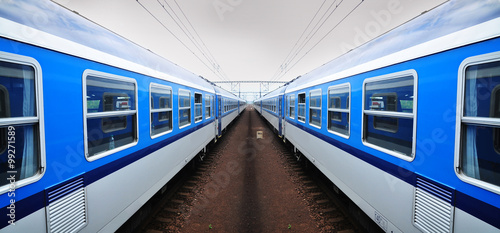 Train on railway transport railroad