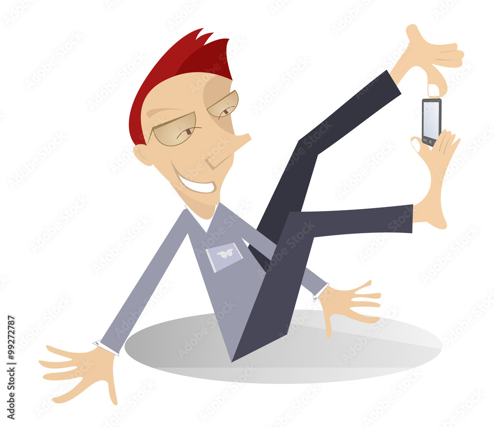 Selfie. Smiling man is photographing himself
Selfie. Smiling man is photographing himself