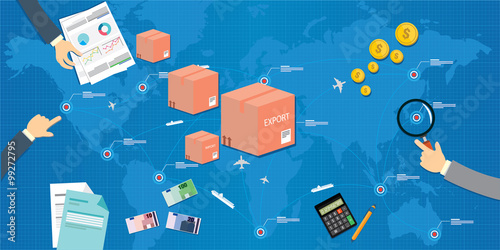 export import across nation concept