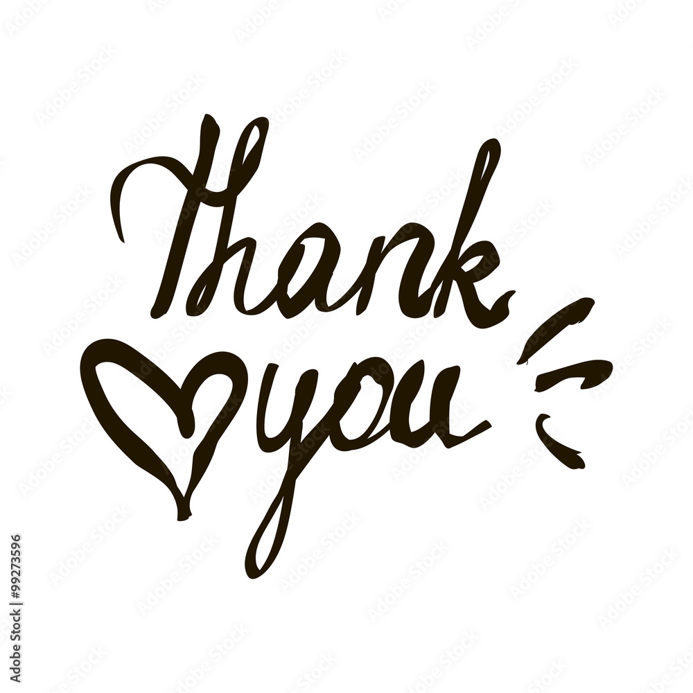 Thank You Lettering Illustration with a Heart Thank You Lettering Illustration with a Heart