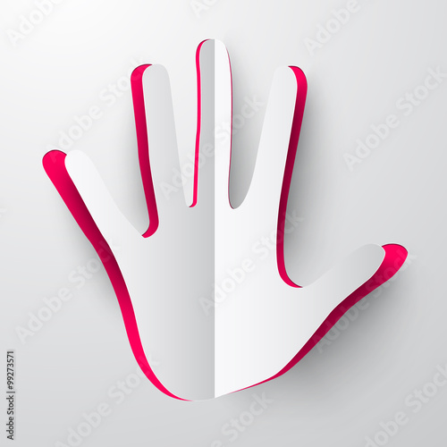 Paper Cut Vector Palm Hand Illustration