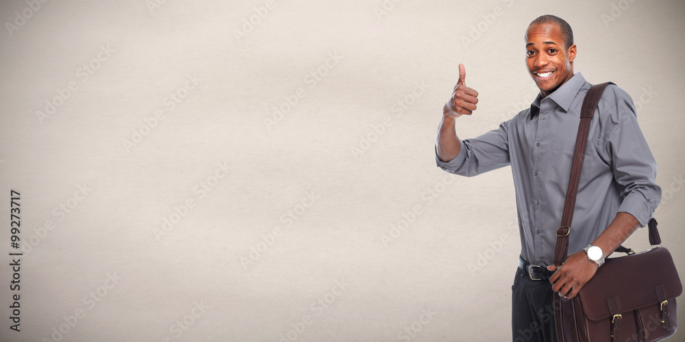 Happy African american businessman.