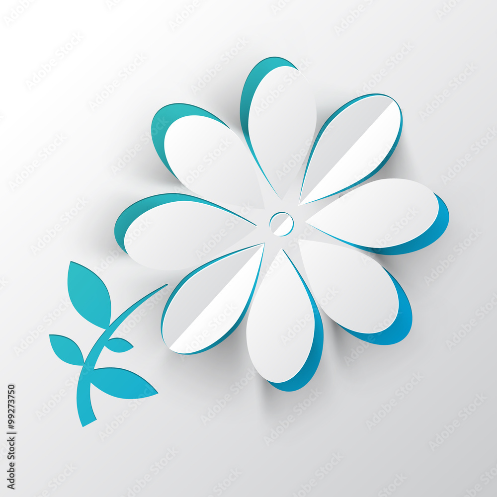 Paper Cut Vector Flower