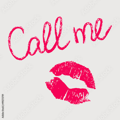 Conceptual illustration with imprint of lipstick.