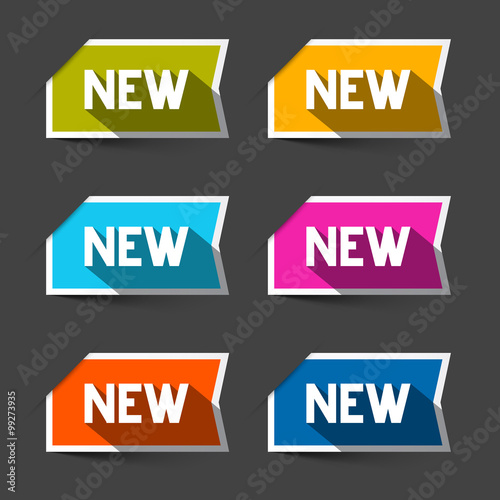 New Retro Paper Vector Labels - Stickers Set