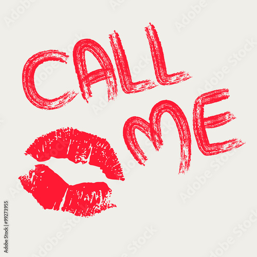 Conceptual illustration with imprint of lipstick