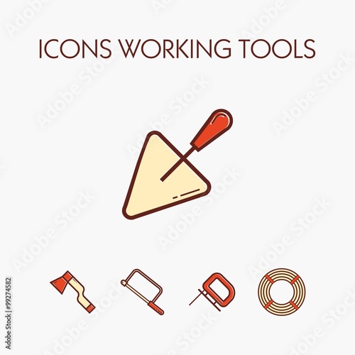 Icons worcking tools photo