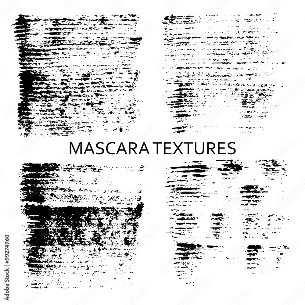 Set of 4 artistic mascara textures.