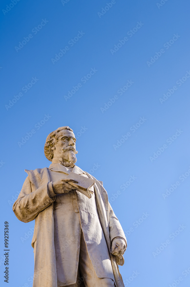 statue of Aleardo Aleardi, Verona, Italy.