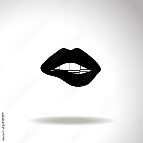 Woman biting her lips