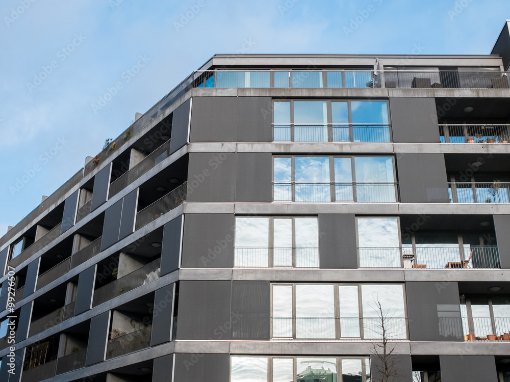Modern Apartment with Large Windows and Balconies Modern Apartment with Large Windows and Balconies