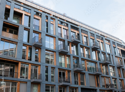 Modern Apartment Building with Small Balconies