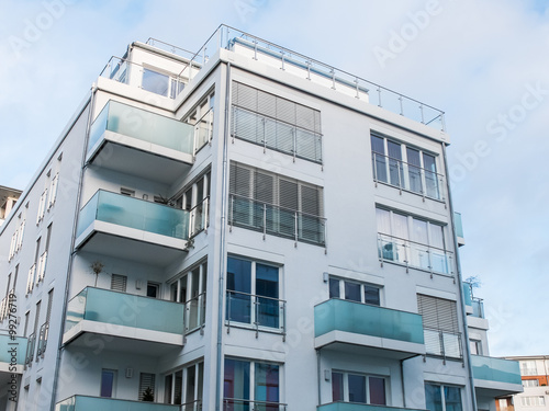 Low Rise Apartment Building with Small Balconies