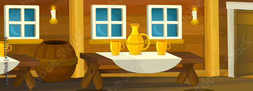 Cartoon background - dining room - illustration for the children © agaes8080