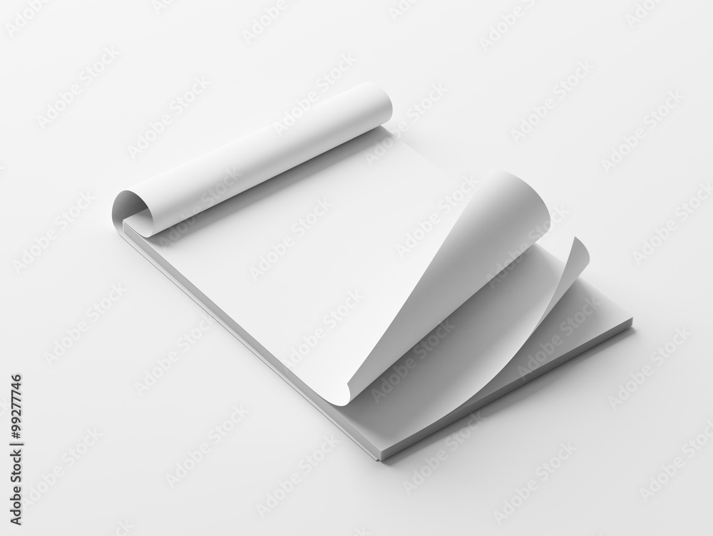 Blank White Paper Notepad isolated on white background Blank White Paper Notepad isolated on white background