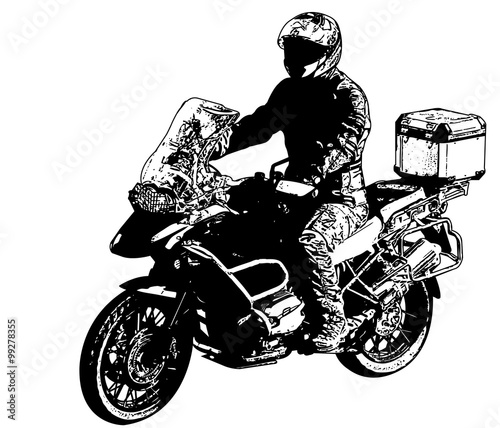 motorcyclist illustration - vector