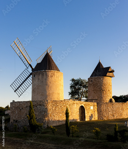 windmills in Régusse, Provence, France