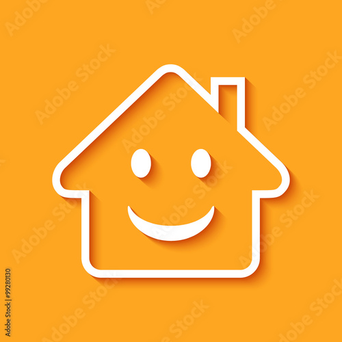 Logo maison et sourire.