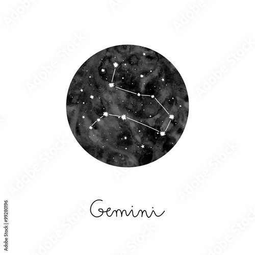 vector illustration with zodiac sign Gemini..