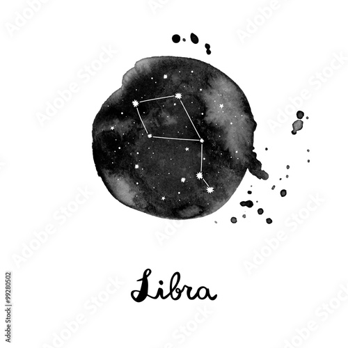 vector illustration with zodiac sign Libra