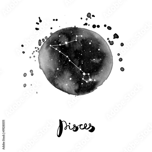 vector illustration with zodiac sign Pisces