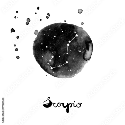 vector illustration with zodiac sign Scorpio..