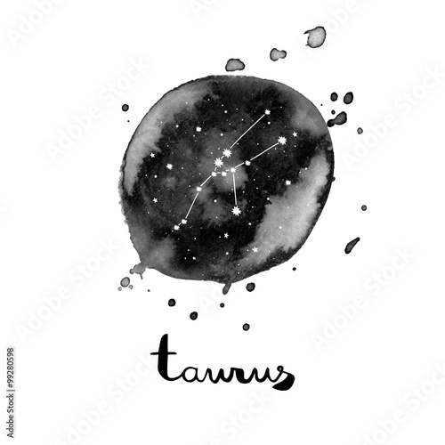 vector illustration with zodiac sign Taurus