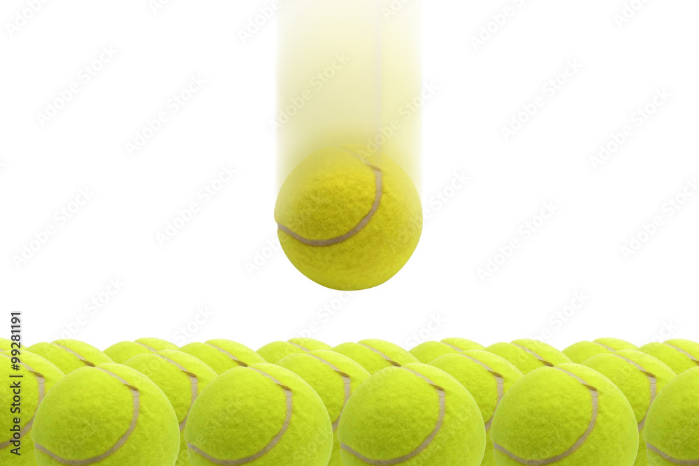 Yellow tennis ball / Yellow tennis ball falling to green tennis ball