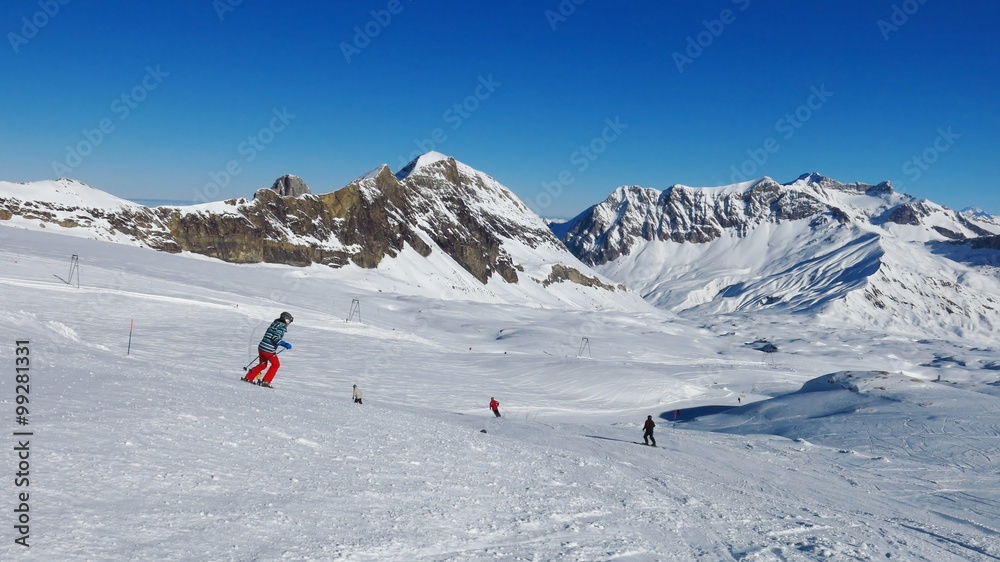 Ski area Glacier De Diablerets, Swiss Alps