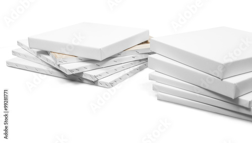 Gallery wrapped blank canvas on wooden frame - stretcher bar fra